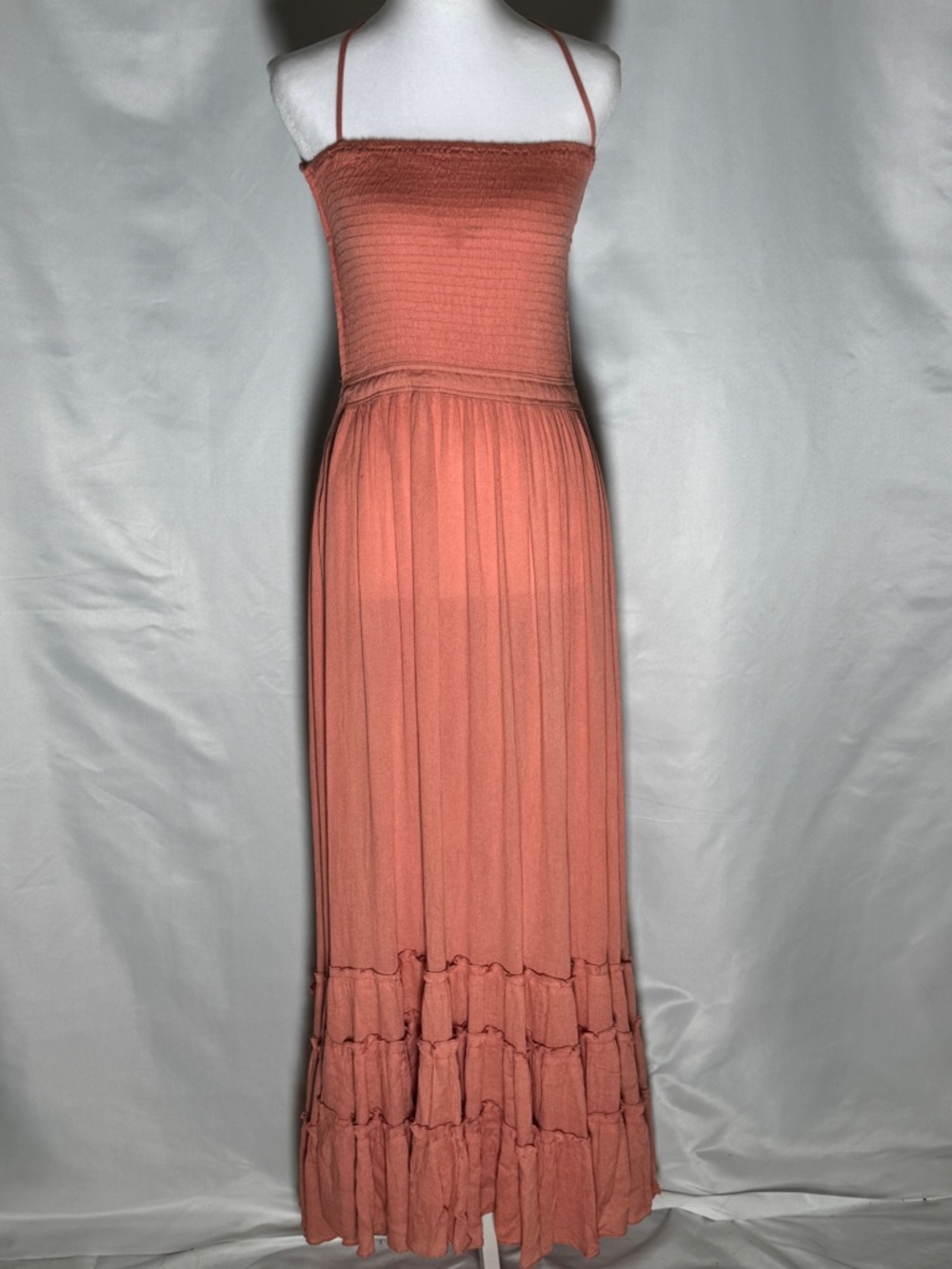 Free People Style Bohemian Open Back Maxi Coral Dress cool